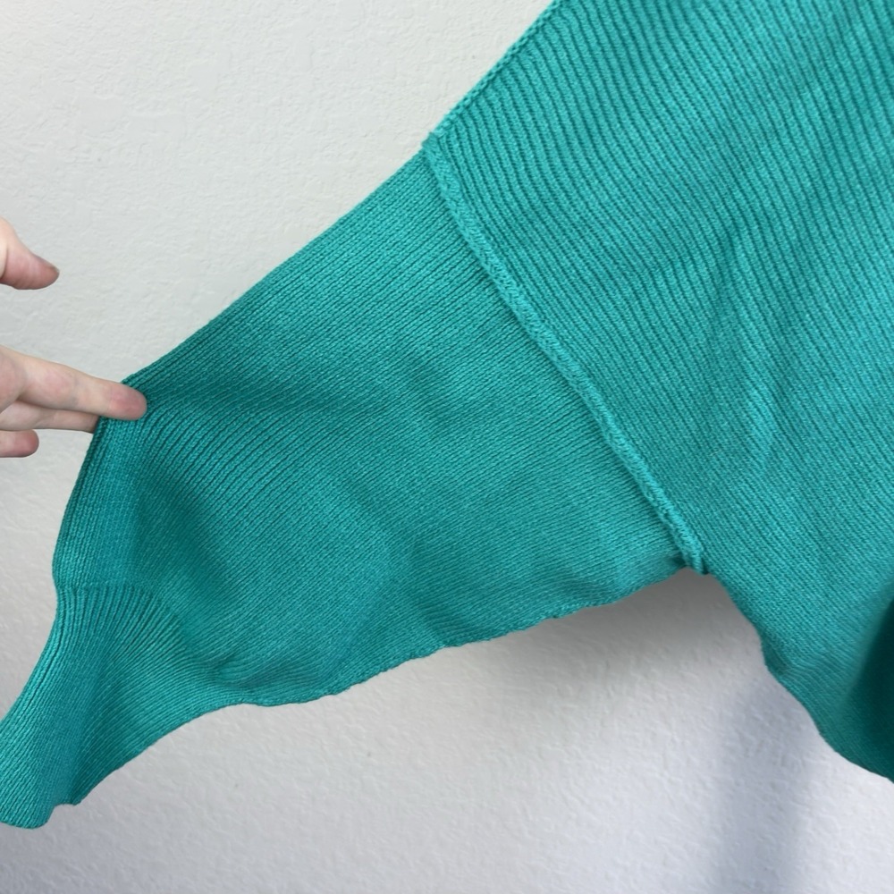 RARE Free People S Easy Street Tunic Sweater in Mar Chiquita Teal Oversized - Picture 6 of 7
